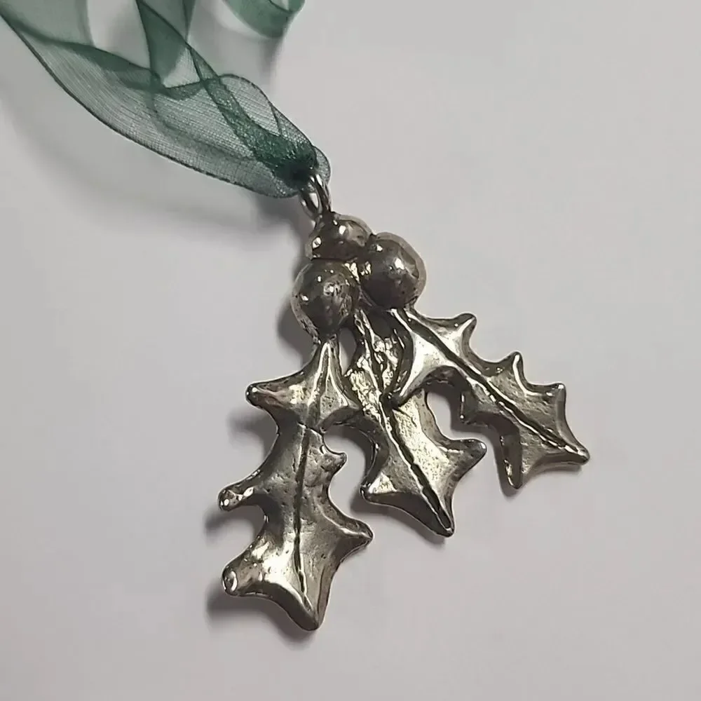 Holly Charm Ornament Pendant Charm Christmas